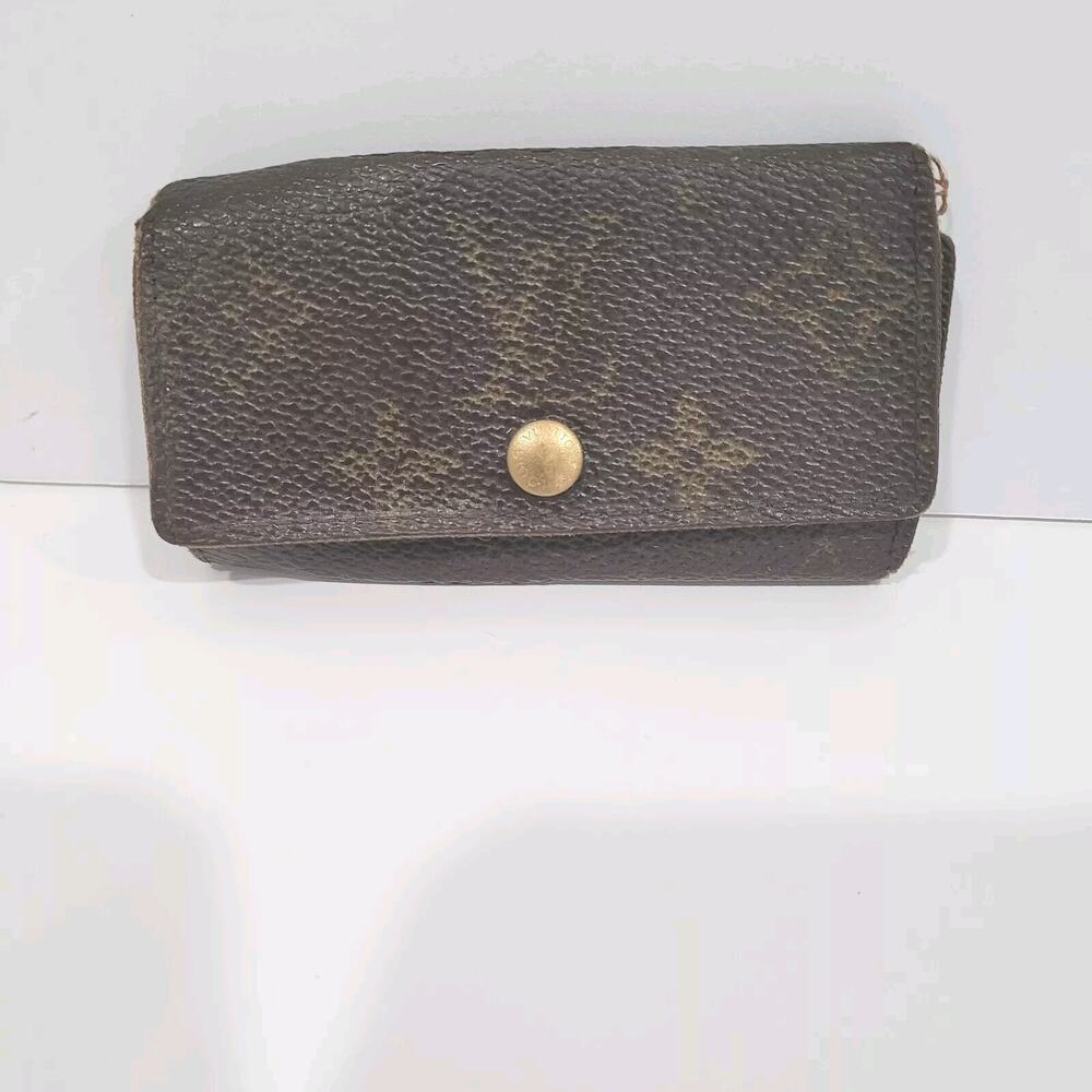 Authentic Louis Vuitton Monogram Multicles‎ 4 Key Hooks Case Brown Small 2003